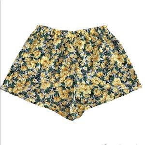 SHEIN Yellow Floral Shorts